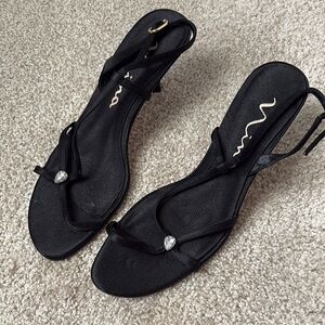 Nina Black Elegant Sandals with Thin Straps